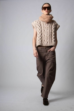 chaleco Castres avena lana merino