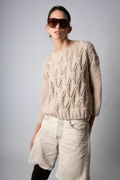 sweater Lyon crudo lana merino - comprar online