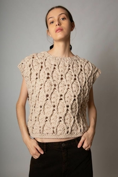 chaleco Orleans avena lana merino