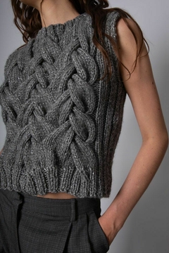 chaleco Vitre topo mohair - timossitejidos