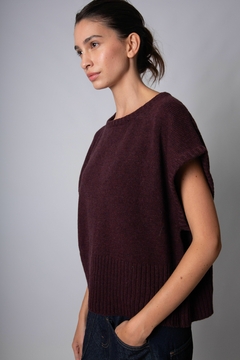chaleco Blois vino lana merino - timossitejidos
