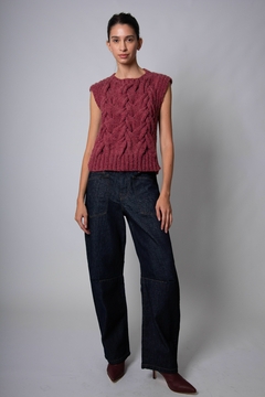 chaleco Vitre mohair frambuesa