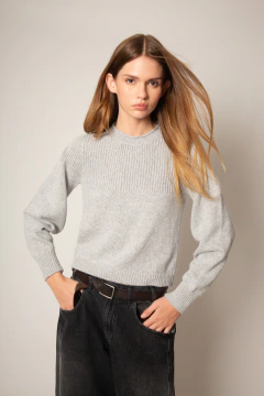 sweater Mikkel gris angora - comprar online