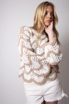 Sweater Cannizaro blanco - rosa - comprar online