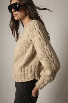 sweater Niels crudo mohair - tienda online