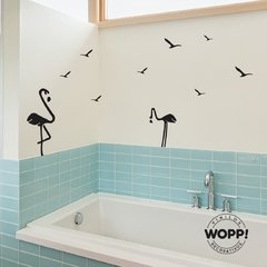 Dos flamencos + Aves - 30x40cm //vd2296