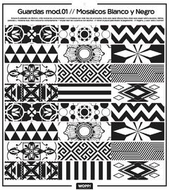 01 //Guardas// Mosaicos Blanco y negro - comprar online