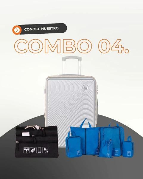 COMBO 04: 1 VALIJA MEDIANA 24" + 1 ORGANIZADOR 5P + 1 PORTACABLES