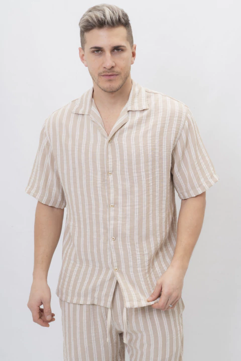 Camisa Lino Rayada Málaga