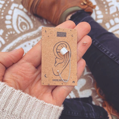 Cuff Cadena Plano- Plata 925 W9