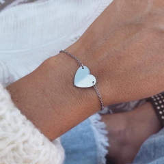 Pulsera Corazon Facetado - Acero quirúrgico AA.3 - comprar online