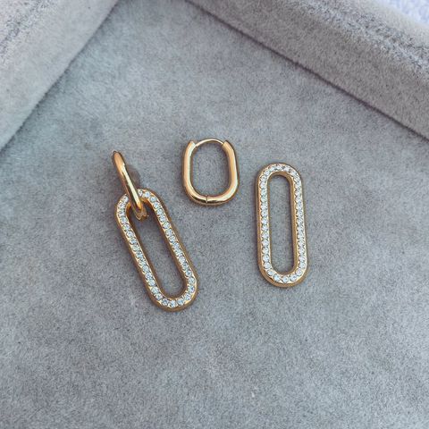 Aros Clack Eslabon Shine Gold - Acero dorado - F2 - comprar online