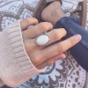Anillo Magma Blanco - Bronce Bañado Plata 925 E16
