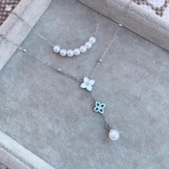 Collar Doble Van cleef perlas - Acero quirúrgico ABC3 - comprar online