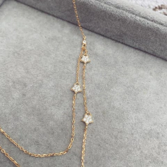 Collar Doble Lua Gold - Plata 925 Bañada en Oro W1.E - Tienda Mercado Persa