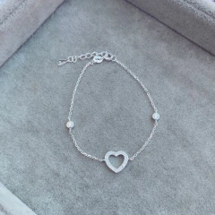 Pulsera Corazon Calado Shine - Plata 925 W3