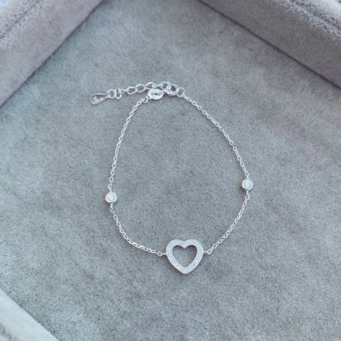 Pulsera Corazon Calado Shine - Plata 925 W3