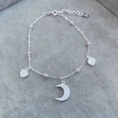 Pulsera Luna Heart - Plata 925 W3 en internet