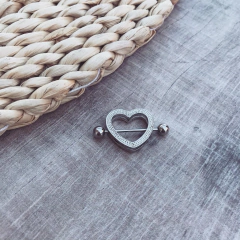 Pezonera corazón strass - Acero quirúrgico y corazón acerado Y21.Q - comprar online