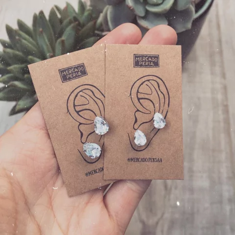 Aro gota strass - Acero quirúrgico D8