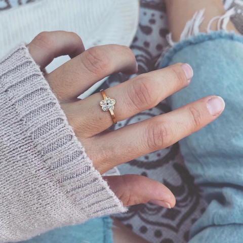 Anillo Nihuly Flor Gold- Acero Dorado Z15