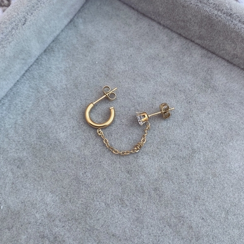 Argollita + Cubic Gold - Acero dorado N4 - comprar online