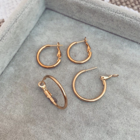 Aros Pikhe Gold - Acero dorado L10 bis