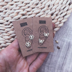 Aros Butterfly gold - Acero dorado Y15