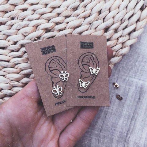 Aros Butterfly gold - Acero dorado Y15