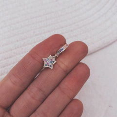 Aros Clack Star Multi Rainbow Gold - Plata 925 bañada en oro V6.A