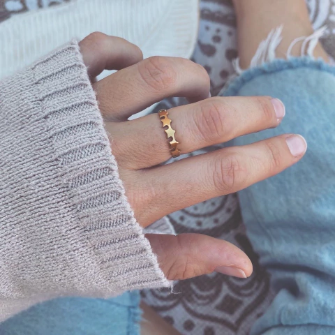 Anillo Staruys Gold- Acero dorado A18.J