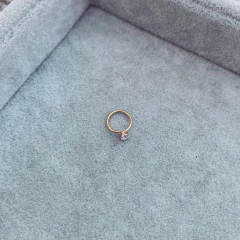 Aro Pach Cristal Engarzado Gold - Acero dorado X8.A - comprar online