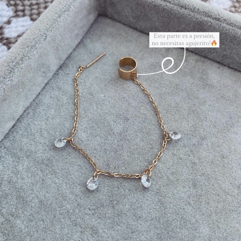 Cuff Cadena Shines Gold - Acero dorado E19 - comprar online