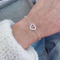 Pulsera Corazon Calado Shine - Plata 925 W3 - comprar online