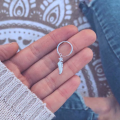 Argollita Pluma Star Shine - Plata 925 C20.H