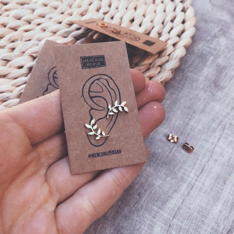 Aros hoja pretty gold - Acero dorado Y16