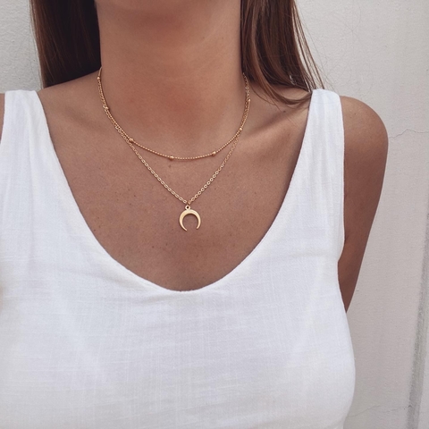 Collar Doble Luni Gold - Acero Dorado A.B - comprar online