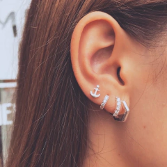 Aros Hexagonos Gruesos - Plata 925 C12.G - Tienda Mercado Persa