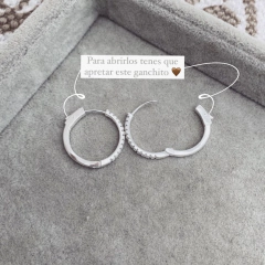 Aros Cristal Engarzado- Plata 925 W14.F - comprar online