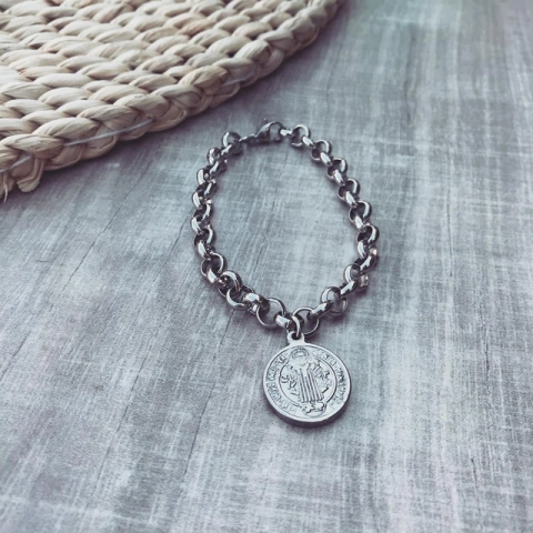 Pulsera san benito rolo común - Acero quirúrgico F3 - comprar online