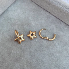 Aros 2 en 1 Starchu Gold - Acero dorado F5 - comprar online