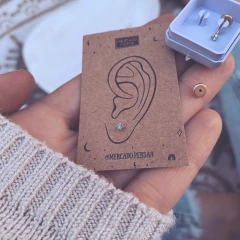 Abridores Chispita Celeste Gold - Plata Bañado en oro Z7.A - comprar online