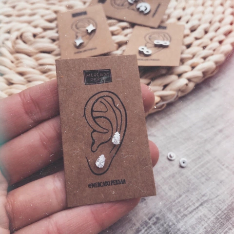 Abridores mini gota cristal - Plata 925 Z6.C