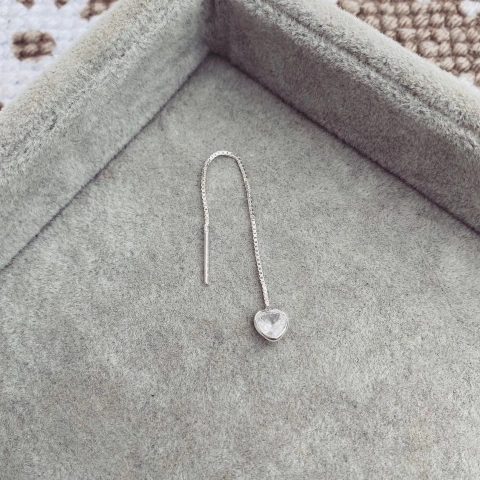 Aro Aguja Corazón Cristal - Plata 925 W13.B