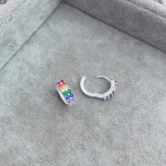 Aros Doble Rainbow - Plata 925 M22.G - comprar online