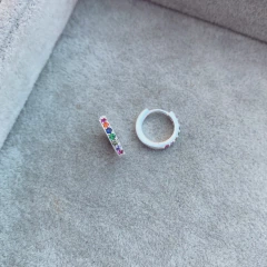 Aros Manhathan Rainbow- Plata 925 Y21.K - Tienda Mercado Persa