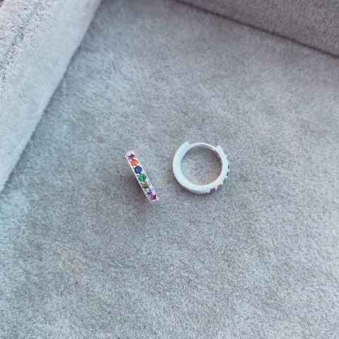 Aros Manhathan Rainbow- Plata 925 Y21.K