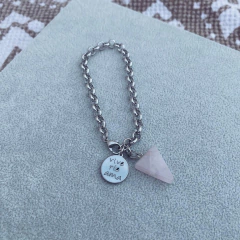 Pulsera Vive Triángulo rosa - Acero quirúrgico W14.C