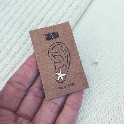 Aro Estrella Mar Puntitos - Plata 925 E17.C