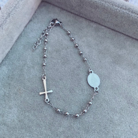 Pulsera Cruz Denario ~ Acero Quirúrgico J7